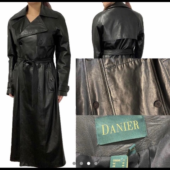 Vintage Leather Danier trench coat - Picture 3 of 4